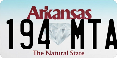 AR license plate 194MTA
