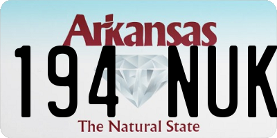 AR license plate 194NUK