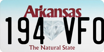 AR license plate 194VFO