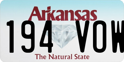 AR license plate 194VOW