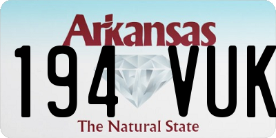 AR license plate 194VUK
