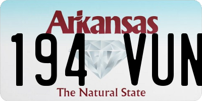 AR license plate 194VUN