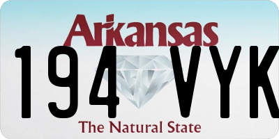AR license plate 194VYK