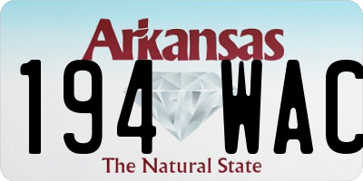 AR license plate 194WAC