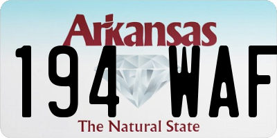 AR license plate 194WAF
