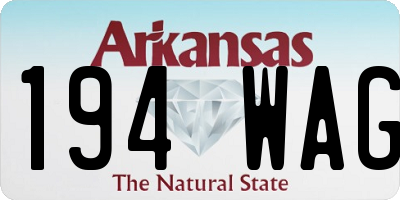 AR license plate 194WAG