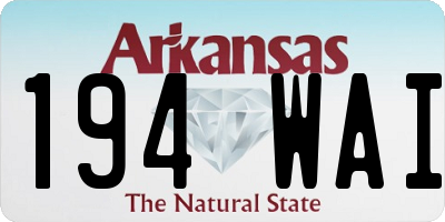 AR license plate 194WAI