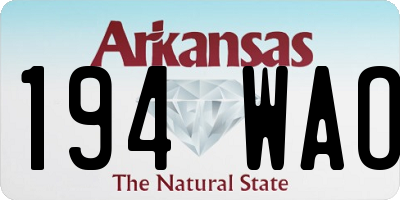 AR license plate 194WAO
