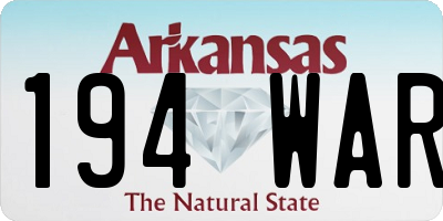 AR license plate 194WAR