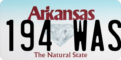 AR license plate 194WAS