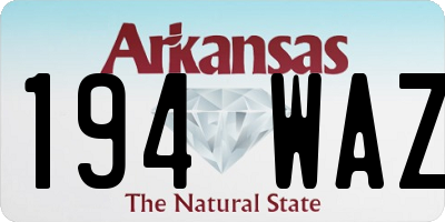 AR license plate 194WAZ