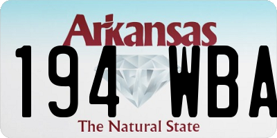 AR license plate 194WBA