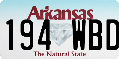 AR license plate 194WBD
