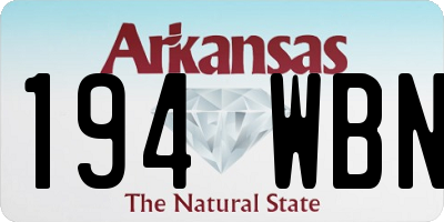 AR license plate 194WBN