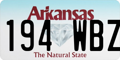 AR license plate 194WBZ