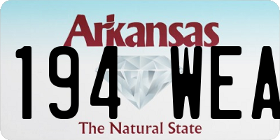 AR license plate 194WEA