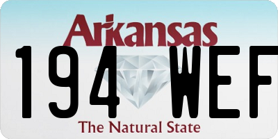 AR license plate 194WEF