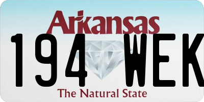 AR license plate 194WEK
