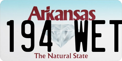 AR license plate 194WET