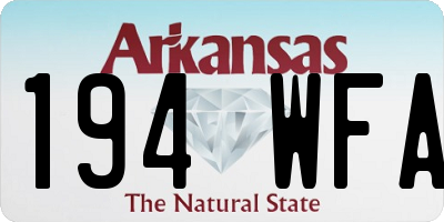AR license plate 194WFA