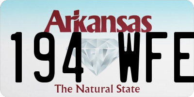AR license plate 194WFE
