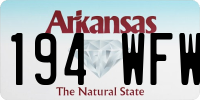 AR license plate 194WFW