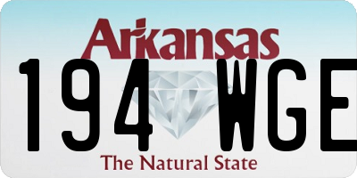AR license plate 194WGE