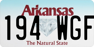 AR license plate 194WGF