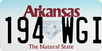 AR license plate 194WGI