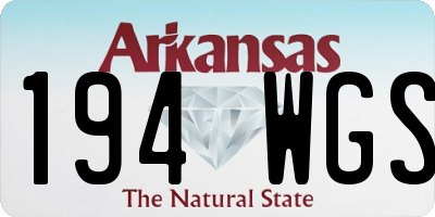 AR license plate 194WGS