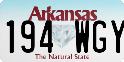 AR license plate 194WGY