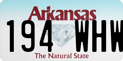 AR license plate 194WHW