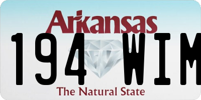 AR license plate 194WIM