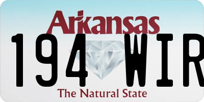 AR license plate 194WIR