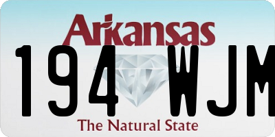 AR license plate 194WJM