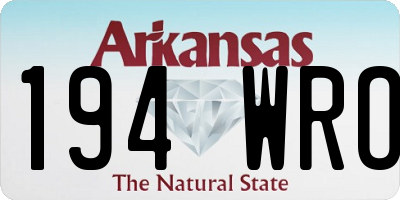 AR license plate 194WRO