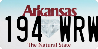 AR license plate 194WRW