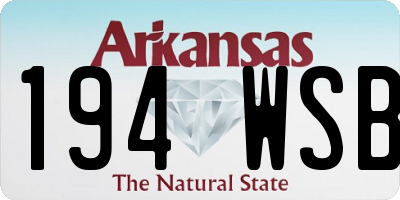 AR license plate 194WSB