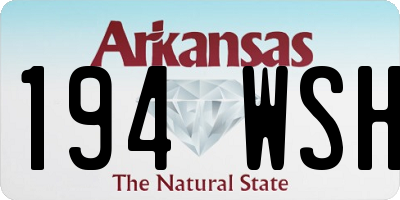 AR license plate 194WSH