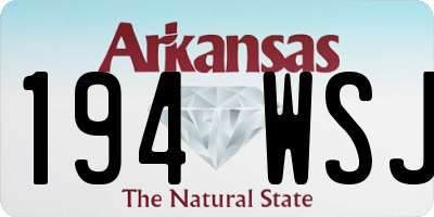 AR license plate 194WSJ