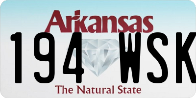 AR license plate 194WSK