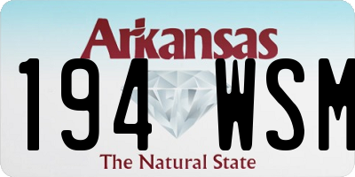 AR license plate 194WSM