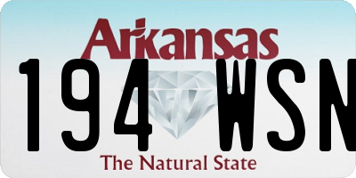 AR license plate 194WSN