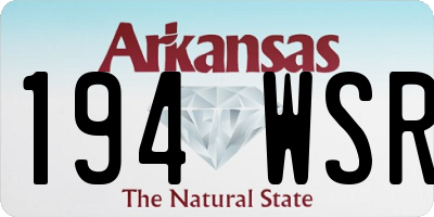 AR license plate 194WSR