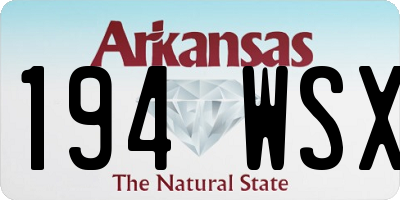 AR license plate 194WSX