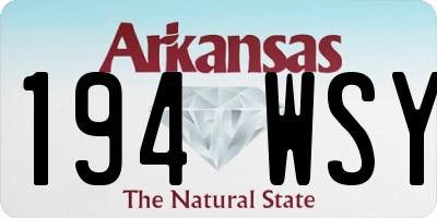 AR license plate 194WSY