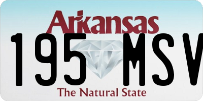 AR license plate 195MSV