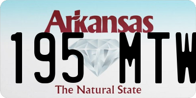AR license plate 195MTW