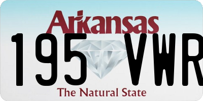 AR license plate 195VWR