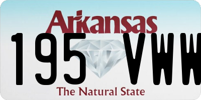 AR license plate 195VWW